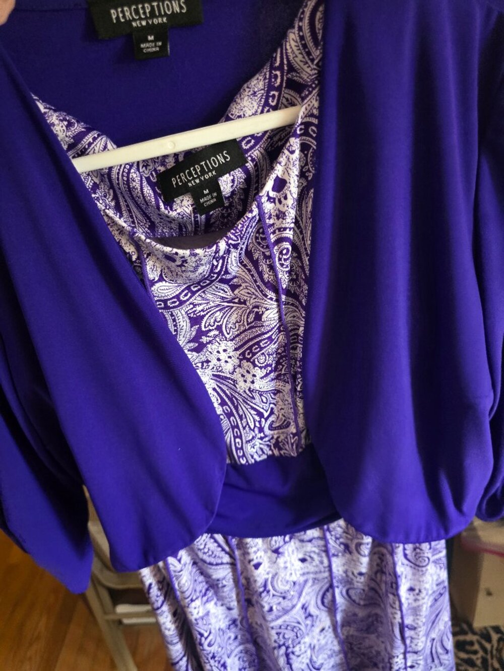 Perceptions New York Purple medium 2 Piece Matching Dress With Jacket NWT
